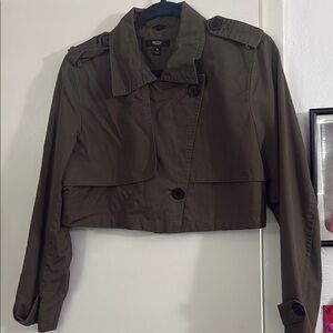 Simply Vera Vera Wang Olive Cropped Trench Coat